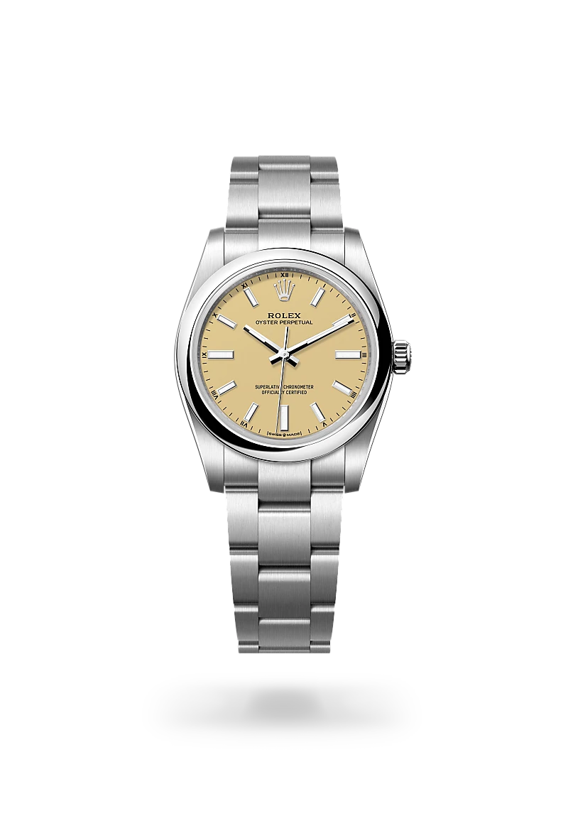 Rolex Oyster Perpetual 34 in Oyster, 34 mm, Oystersteel at The Hour Glass