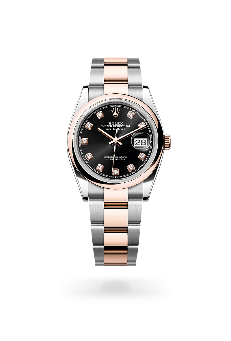 Rolex Datejust 36 in Oyster, 36 mm, thép Oystersteel và vàng Everose at The Hour Glass