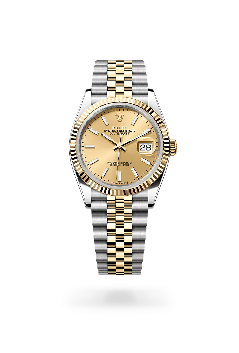 Rolex Datejust 36 in Oyster, 36 mm, thép Oystersteel và vàng kim at The Hour Glass