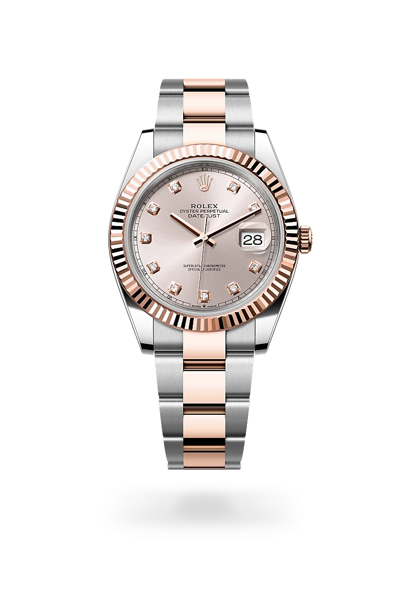 Rolex Datejust 41 in Oyster, 41 mm, thép Oystersteel và vàng Everose at The Hour Glass