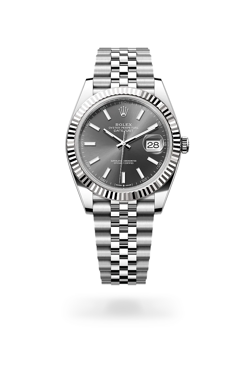 Rolex Datejust 41 in Oyster, 41 mm, thép Oystersteel và vàng trắng at The Hour Glass