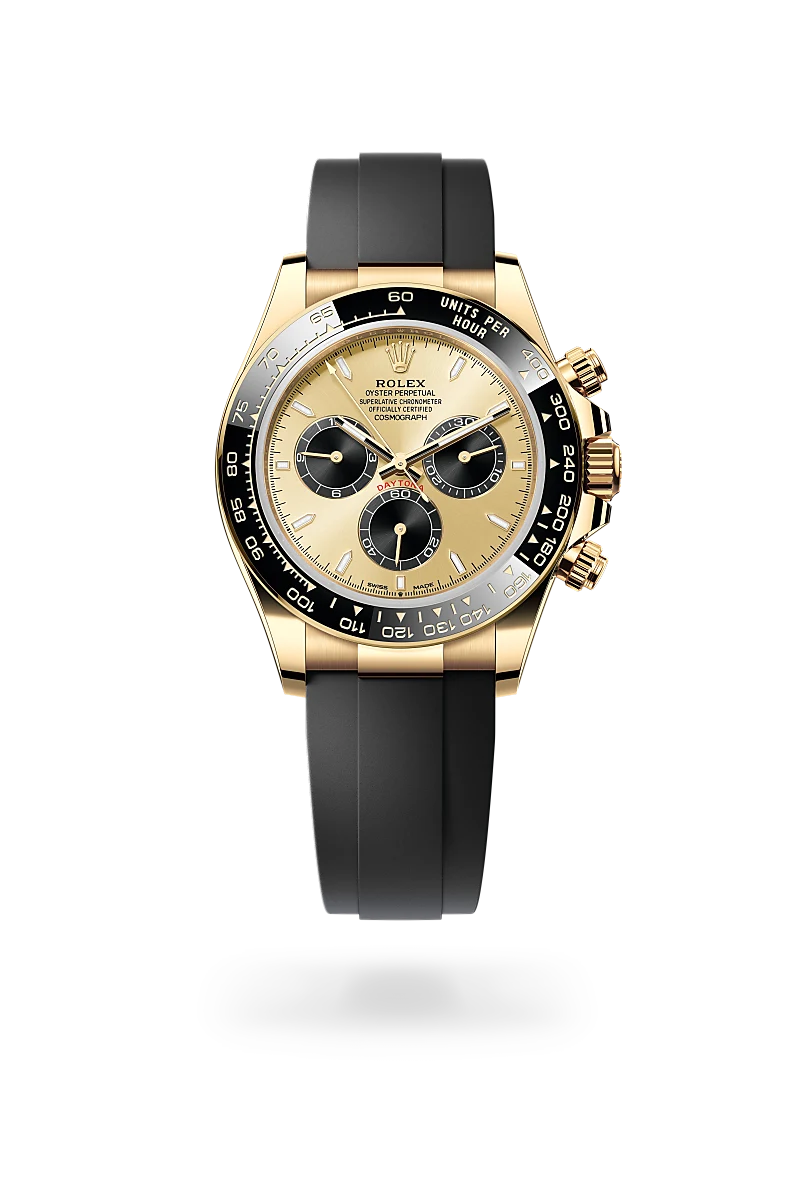 Rolex Cosmograph Daytona in Oyster, 40 mm, yellow gold at The Hour Glass
