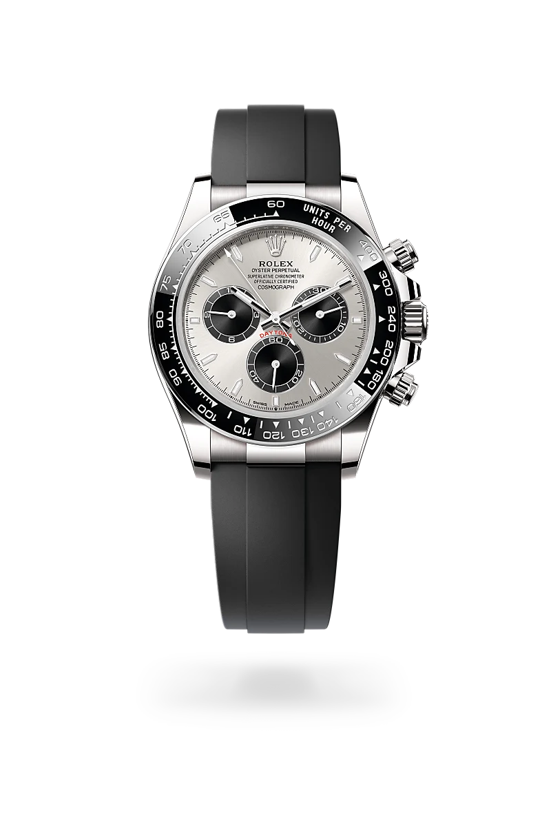 Rolex Cosmograph Daytona in Oyster, 40 mm, white gold at The Hour Glass