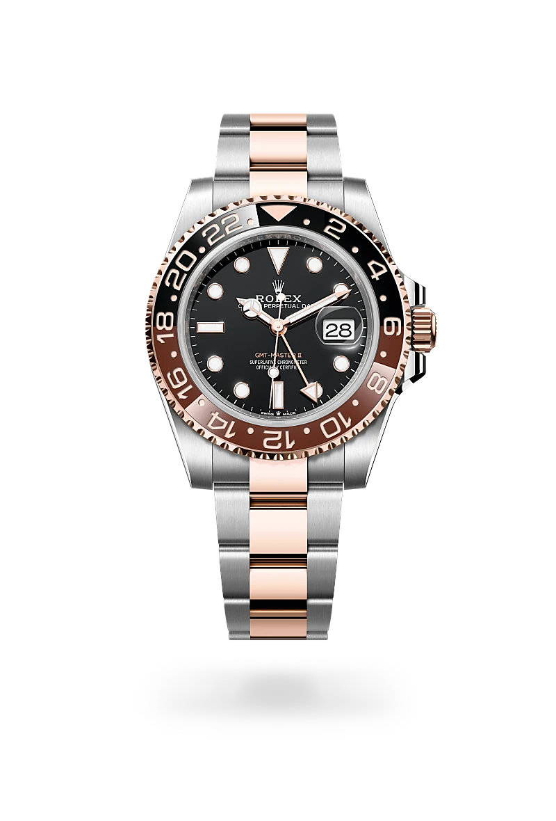 Rolex GMT-Master II in Oyster, 40 mm, thép Oystersteel và vàng Everose at The Hour Glass