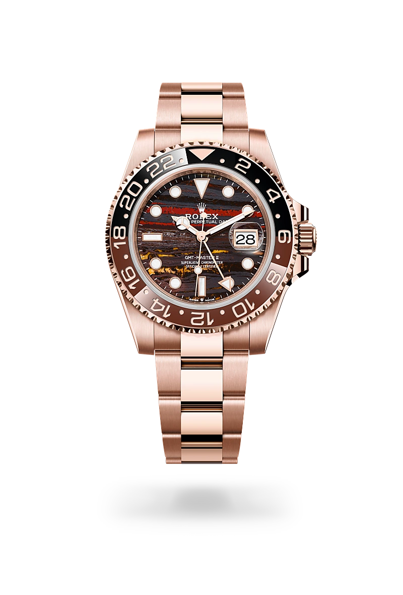 Rolex GMT-Master II in Oyster, 40 mm, vàng Everose at The Hour Glass