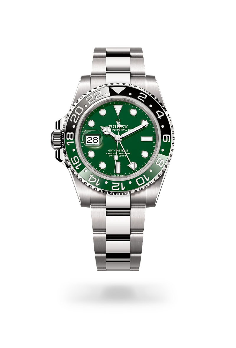 Rolex GMT-Master II in Oyster, 40 mm, vàng trắng at The Hour Glass