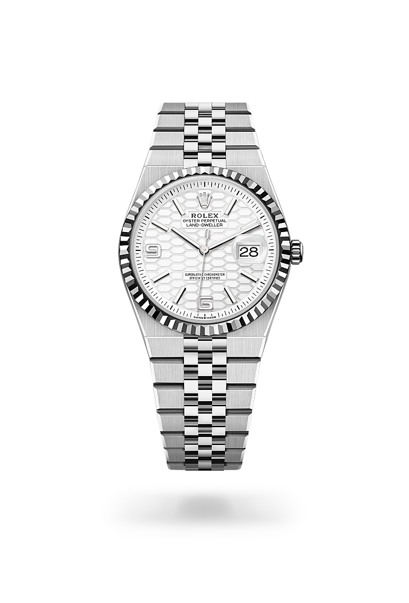Rolex Land-Dweller 36 in Oyster, 36 mm, Oystersteel and white gold at The Hour Glass