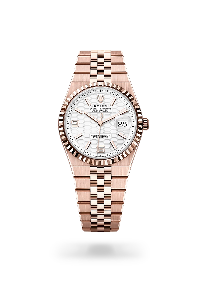 Rolex Land-Dweller 36 in Oyster, 36 mm, Everose gold at The Hour Glass