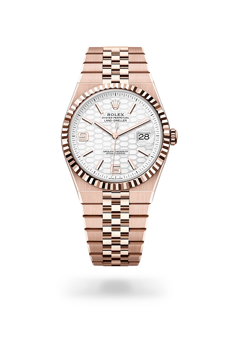 Rolex Land-Dweller 40 in Oyster, 40 mm, Everose gold at The Hour Glass
