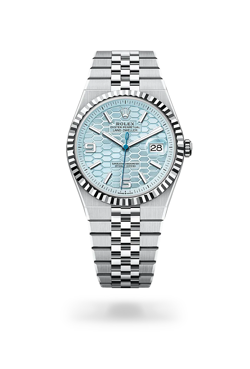 Rolex Land-Dweller 40 in Oyster, 40 mm, platinum at The Hour Glass
