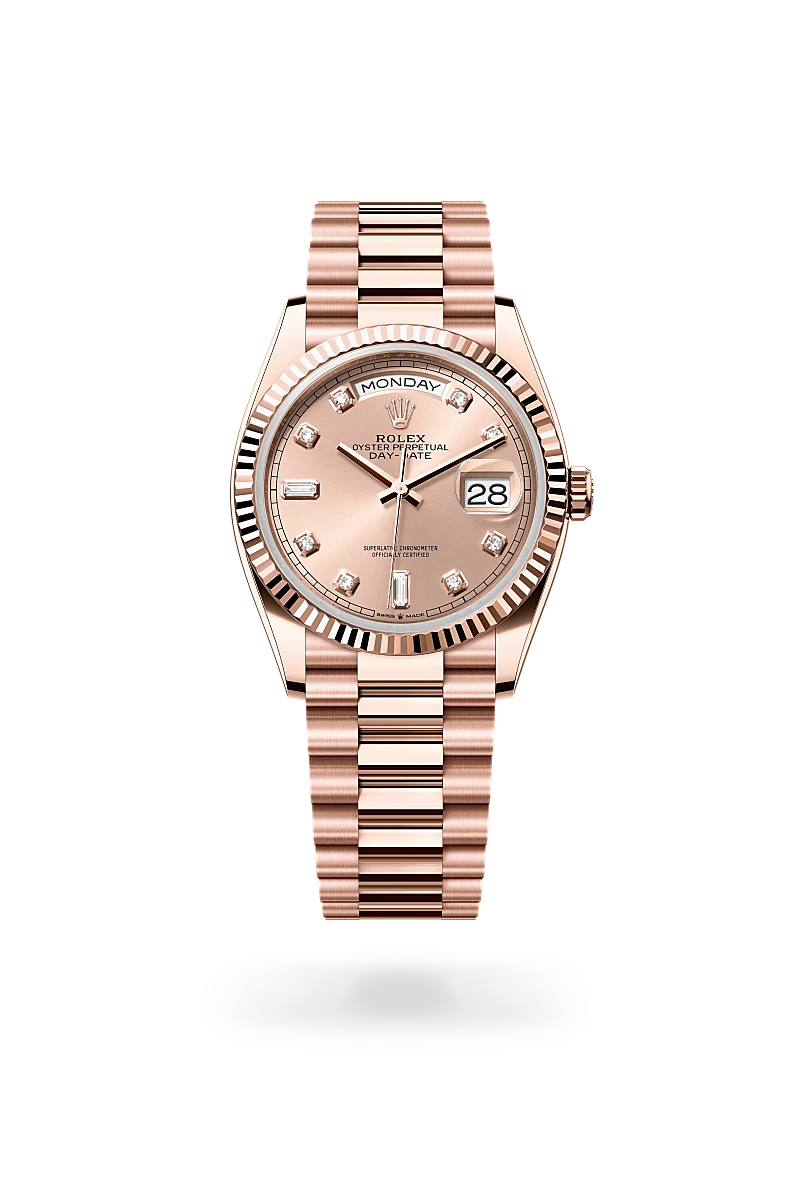 Rolex Day-Date 36 in Oyster, 36 mm, vàng Everose at The Hour Glass