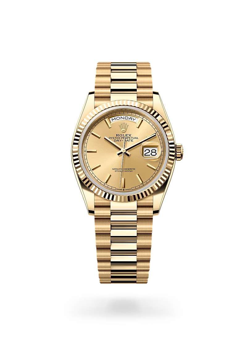 Rolex Day-Date 36 in Oyster, 36 mm, vàng kim at The Hour Glass