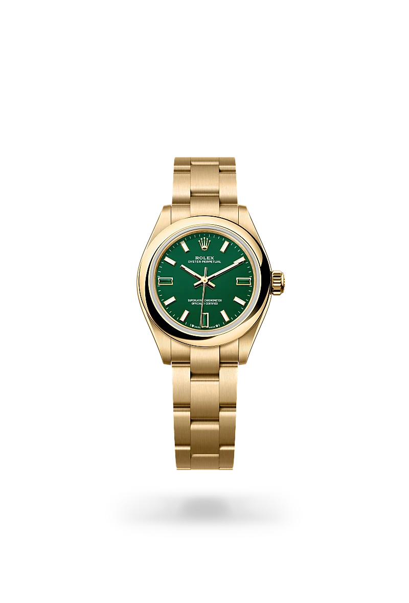Rolex Oyster Perpetual 28 in Oyster, 28 mm, yellow gold at The Hour Glass