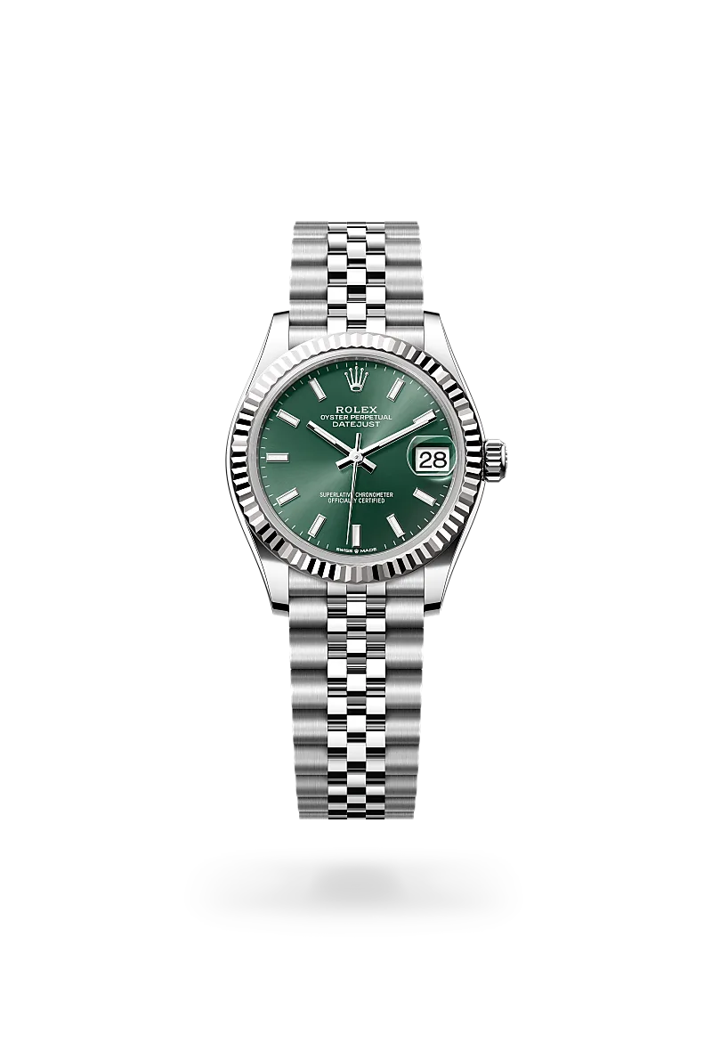 Rolex Datejust 31 in Oyster, 31 mm, thép Oystersteel và vàng trắng at The Hour Glass