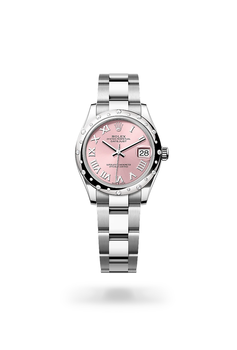 Rolex Datejust 31 in Oyster, 31 mm, thép Oystersteel, vàng trắng và kim cương at The Hour Glass