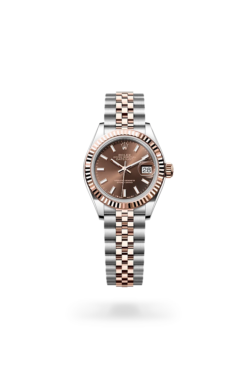 Rolex Lady-Datejust in Oyster, 28 mm, Oystersteel and Everose gold at The Hour Glass