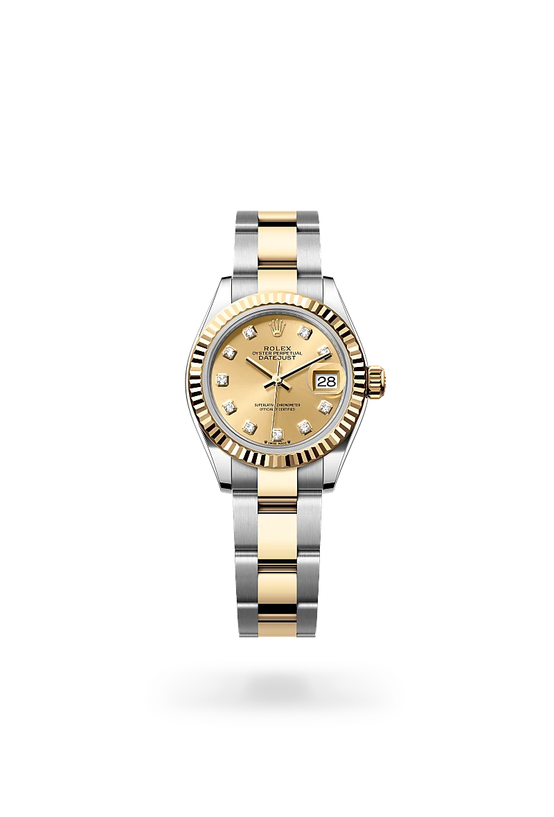 Rolex Lady-Datejust in Oyster, 28 mm, Oystersteel and yellow gold at The Hour Glass