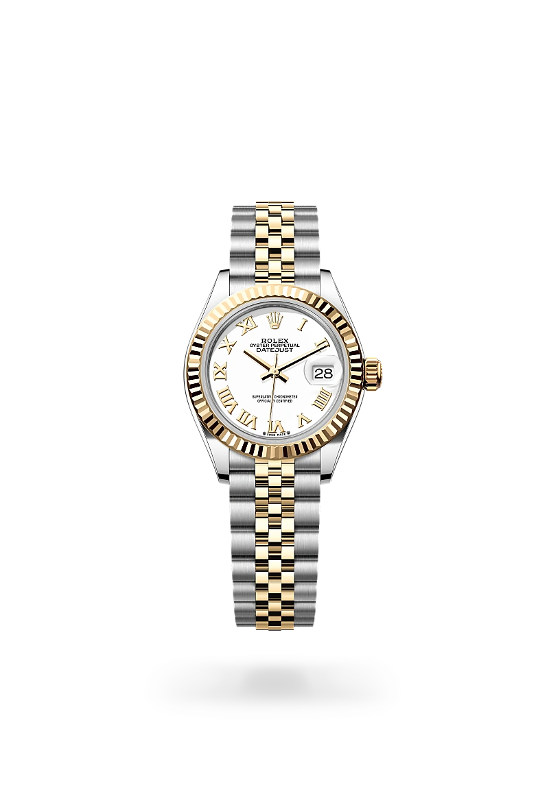 Rolex Lady-Datejust in Oyster, 28 mm, Oystersteel and yellow gold at The Hour Glass