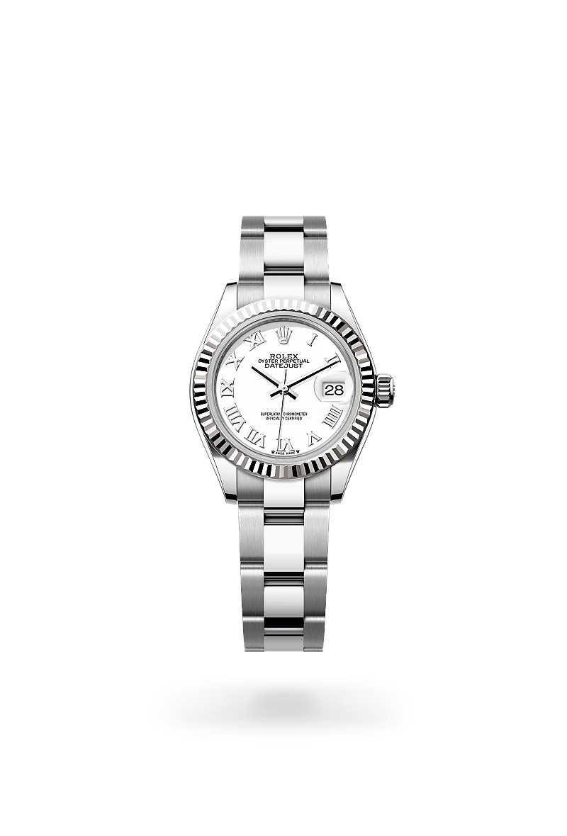 Rolex Lady-Datejust in Oyster, 28 mm, Oystersteel and white gold at The Hour Glass
