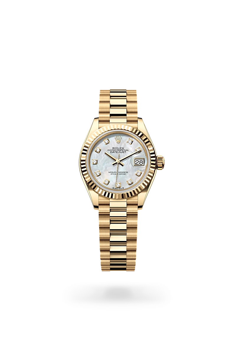 Rolex Lady-Datejust in Oyster, 28 mm, yellow gold at The Hour Glass
