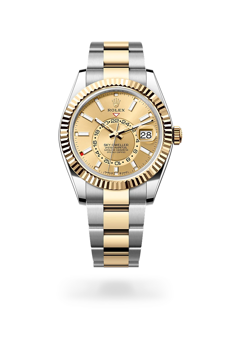 Rolex Sky-Dweller in Oyster, 42 mm, Oystersteel and yellow gold at The Hour Glass