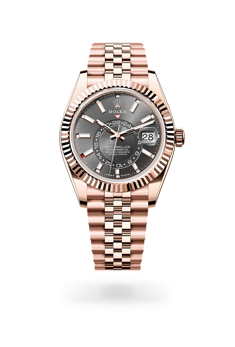 Rolex Sky-Dweller in Oyster, 42 mm, Everose gold at The Hour Glass
