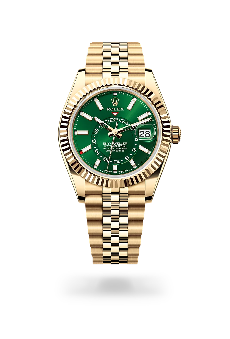 Rolex Sky-Dweller in Oyster, 42 mm, yellow gold at The Hour Glass