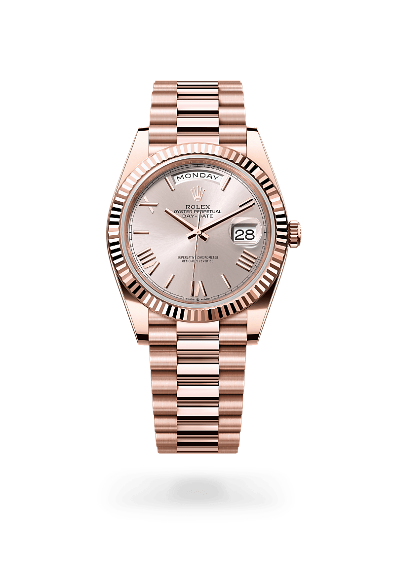 Rolex Day-Date 40 in 18 ct Everose gold, M228235-0001 | The Hour Glass