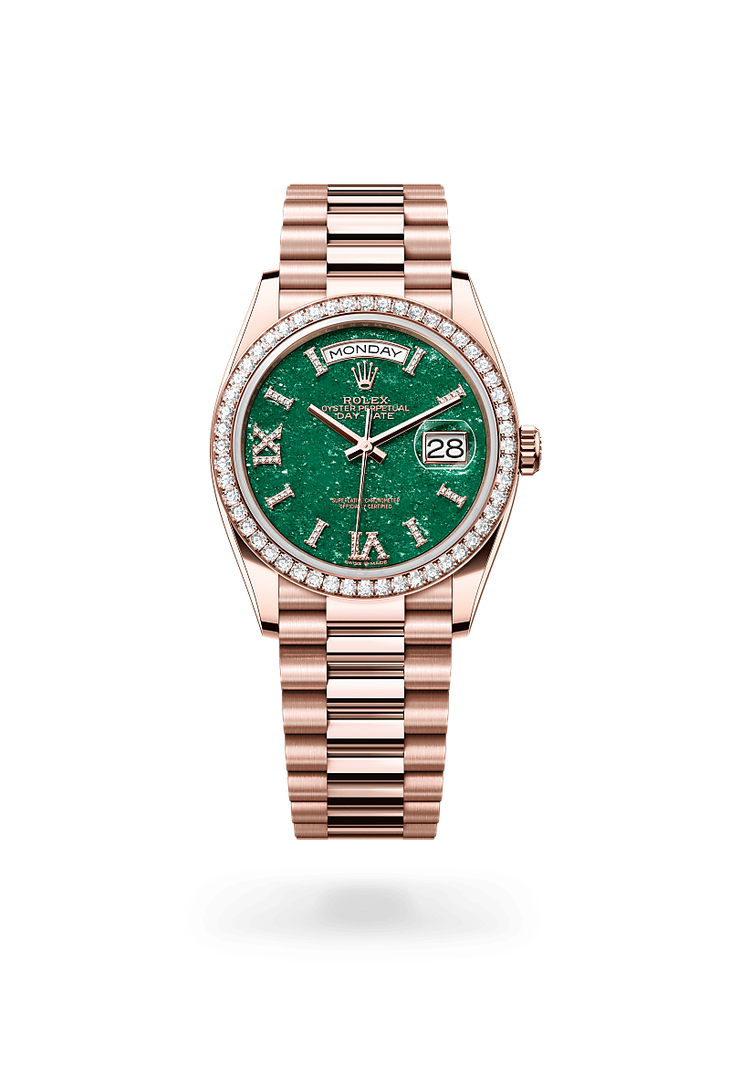 Rolex Day-Date 36 in 18 ct Everose gold, M128345RBR-0068 | The Hour Glass