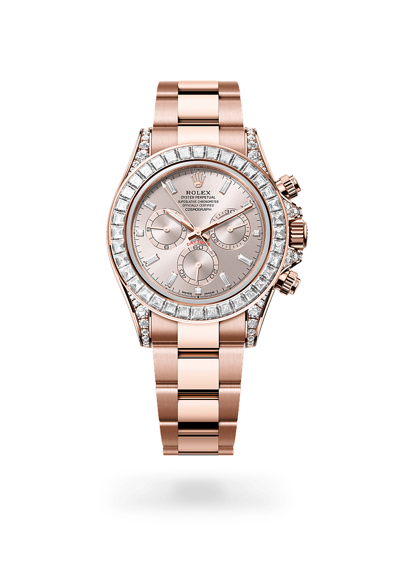 Rolex Cosmograph Daytona in 18 ct Everose gold with lugs set with diamonds, M126595TBR-0001 - The Hour Glass