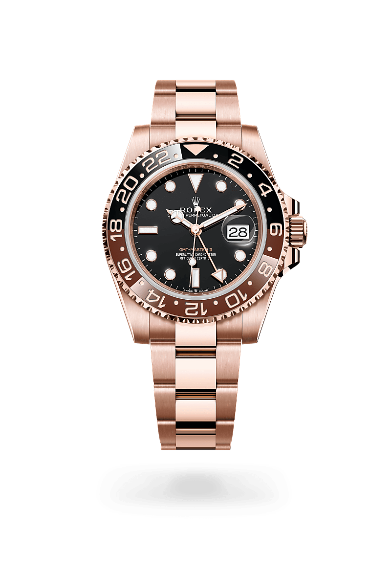 Rolex GMT-Master II in Oyster, 40 mm, Everose gold at The Hour Glass