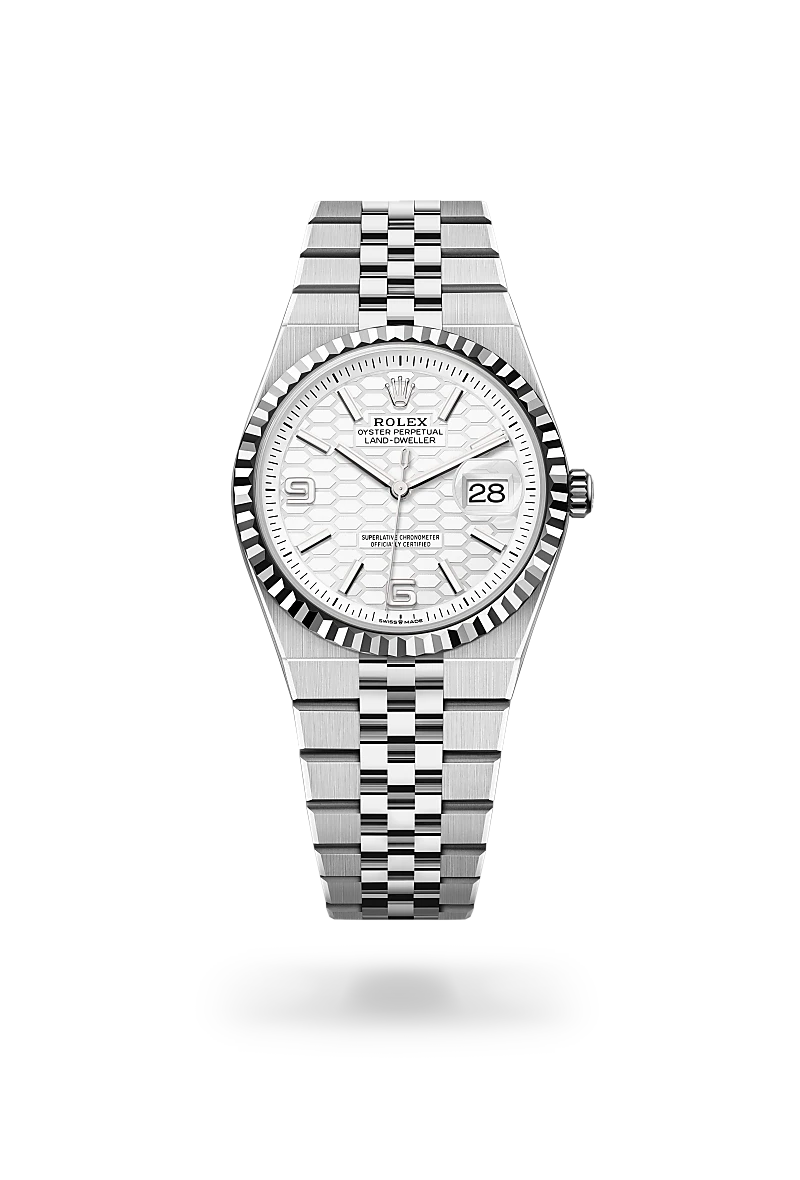 Rolex Land-Dweller 36 in White Rolesor - combination of Oystersteel and white gold, M127234-0001 | The Hour Glass