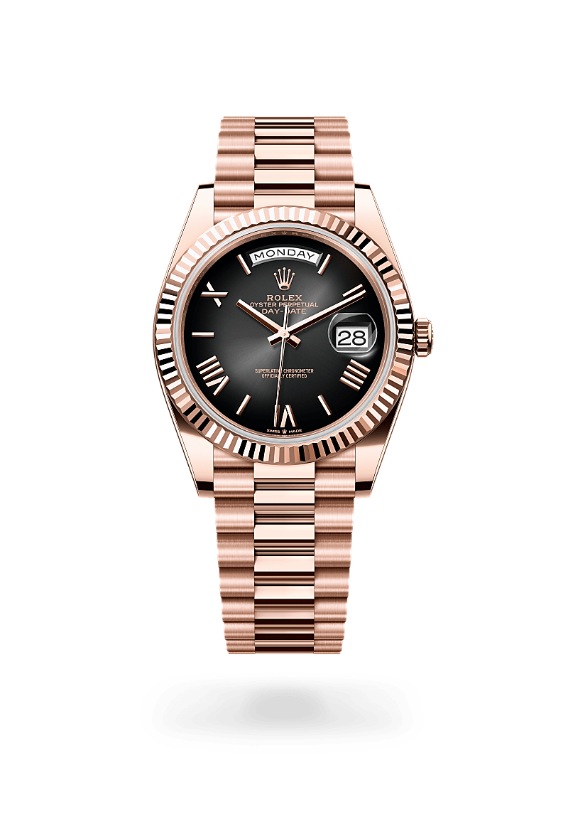 Rolex Day-Date 40 in 18 ct Everose gold, M228235-0055 | The Hour Glass