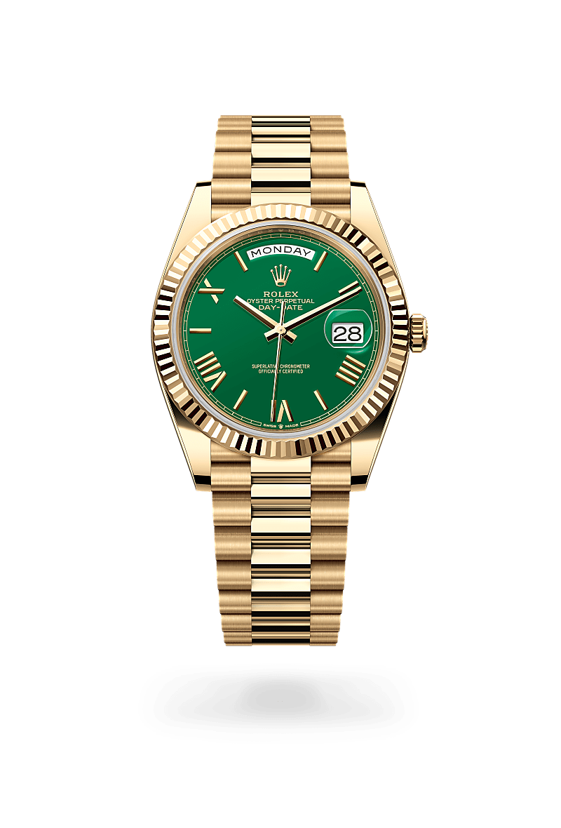 Rolex Day-Date 40 in Oyster, 40 mm, yellow gold at The Hour Glass