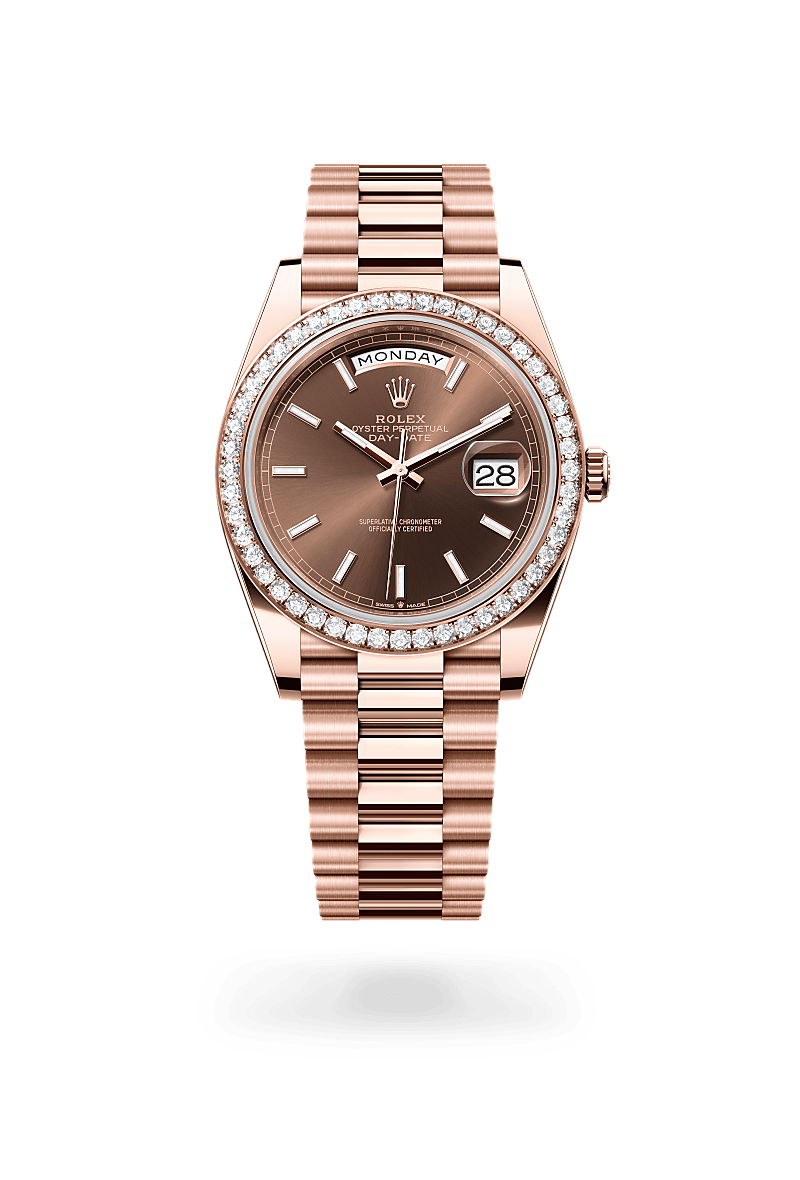 Rolex Day-Date 40 in 18 ct Everose gold, M228345RBR-0024 - The Hour Glass