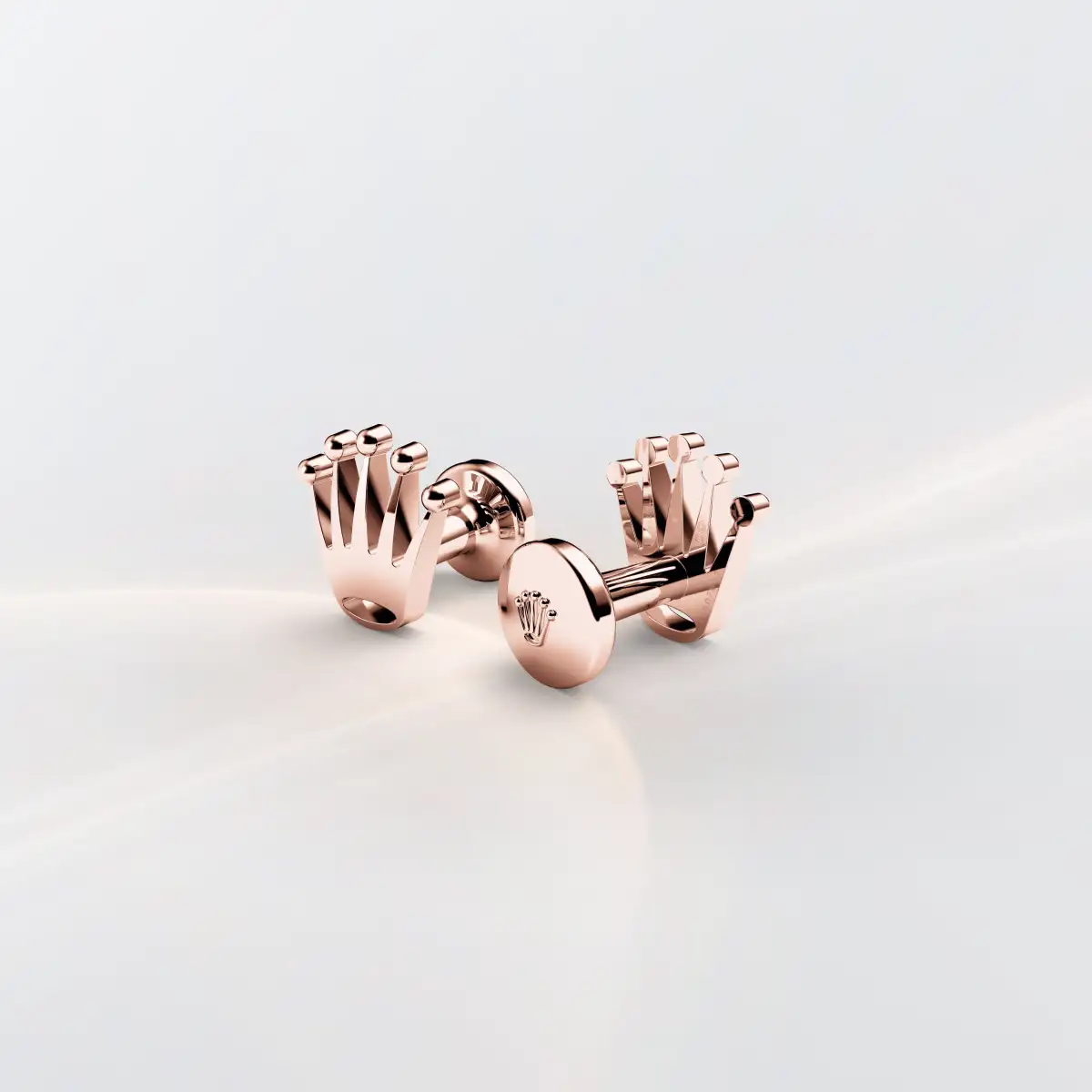 rolex-accessories-a1015-landscape Rolex ‘Crown’ cufflinks in Everose gold, a1015 at The Hour Glass