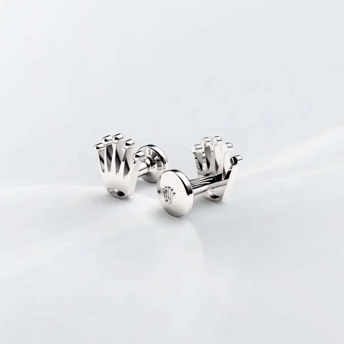 rolex-accessories-a1019-landscape Rolex ‘Crown’ cufflinks in White gold, a1019 at The Hour Glass