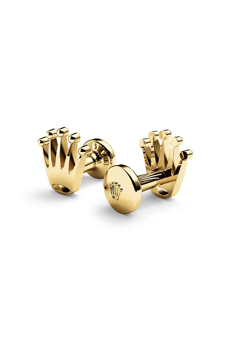 Rolex ‘Crown’ cufflinks in Yellow gold, a1018 at The Hour Glass