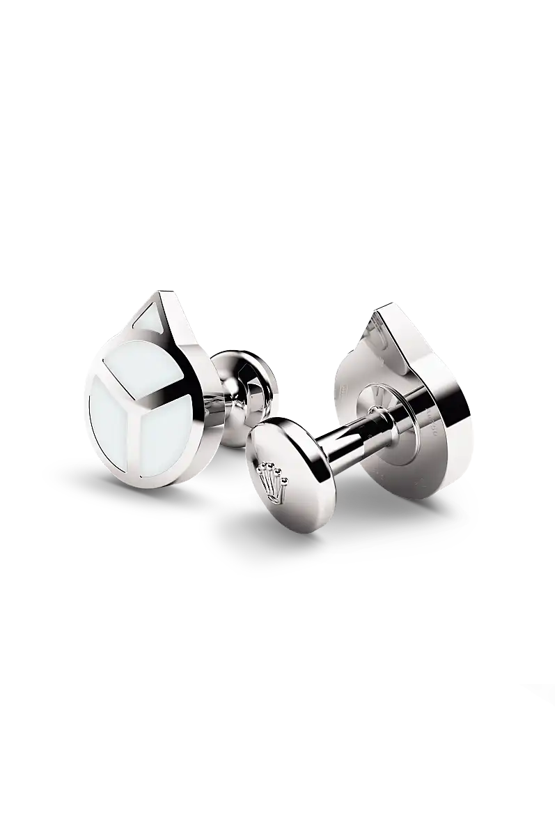 Rolex ‘Hand’ cufflinks in White gold and luminescent material, a1029 at The Hour Glass