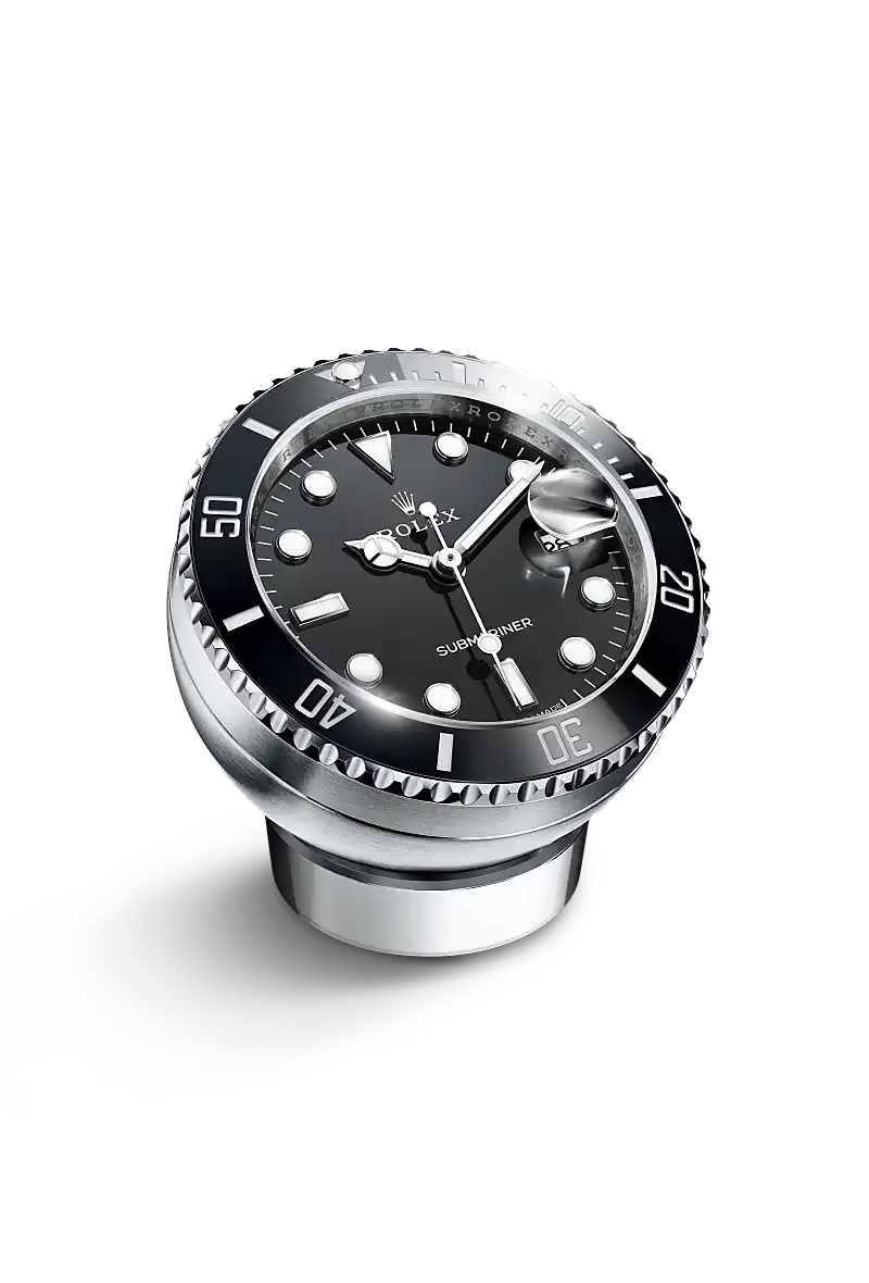 Rolex Submariner Date desk clock in Stainless steel, c909010ln-0001 at The Hour Glass